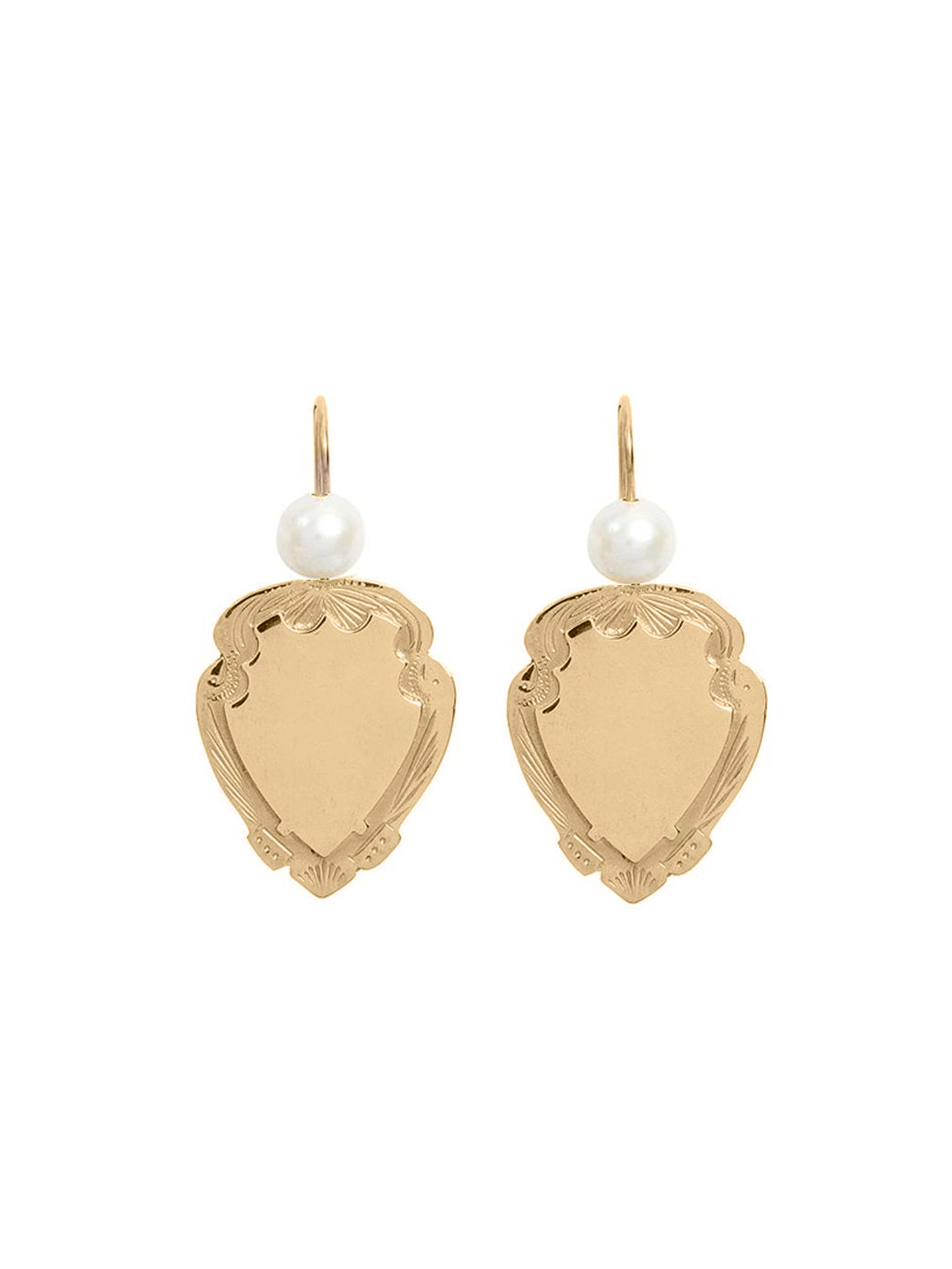 Fiorina Jewellery Gold Shield Earrings Large