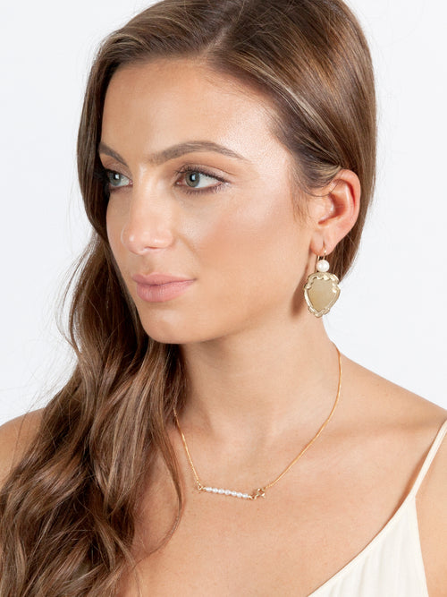 Fiorina Jewellery Gold Shield Earrings Model