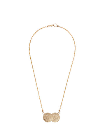 Gold Double Coin Necklace - Jewel Thief Brighton