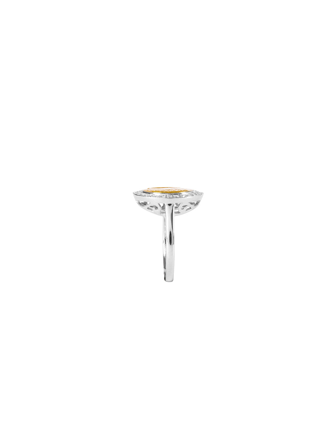 Fiorina Jewellery Gold Button Pinkie Ring Side View