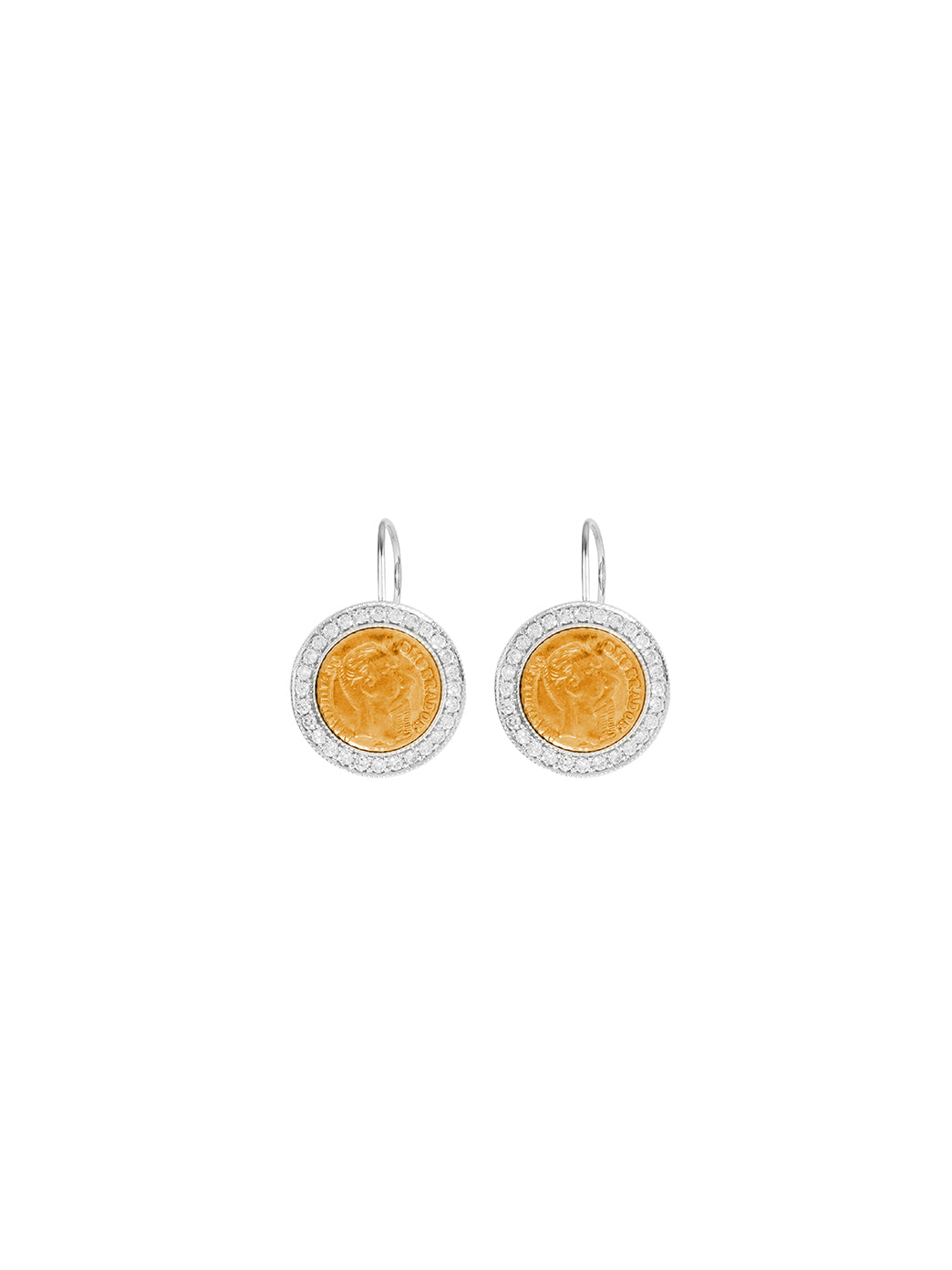 Fiorina Jewellery Gold Button Coin Earrings