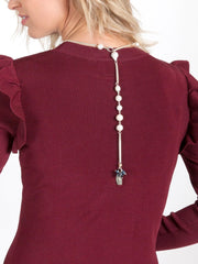 Fiorina Jewellery Birthday Necklace Pearl Model Back