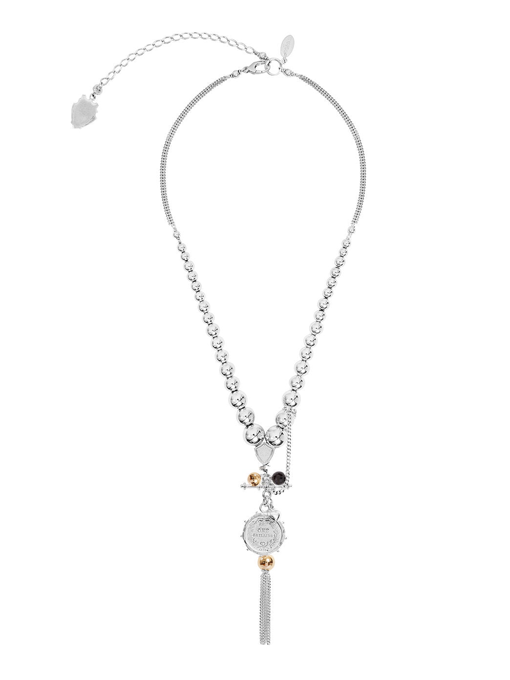 Fiorina Jewellery Graduate Komboloy Necklace Black and Gold
