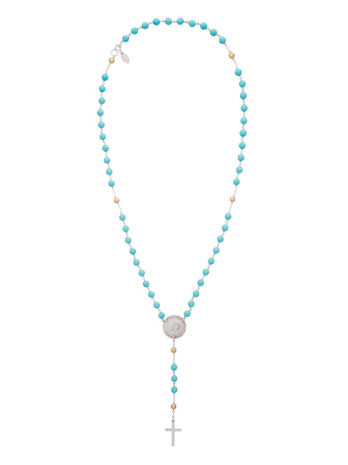 Fiorina Jewellery Rosary Necklace Turquoise