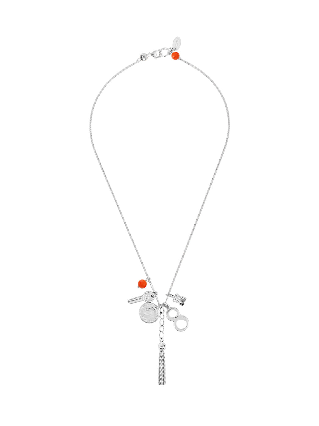 Fiorina Jewellery Simple Charm Necklace Coral