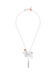 Fiorina Jewellery Simple Charm Necklace Coral