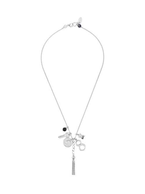 Fiorina Jewellery Simple Charm Necklace Navy