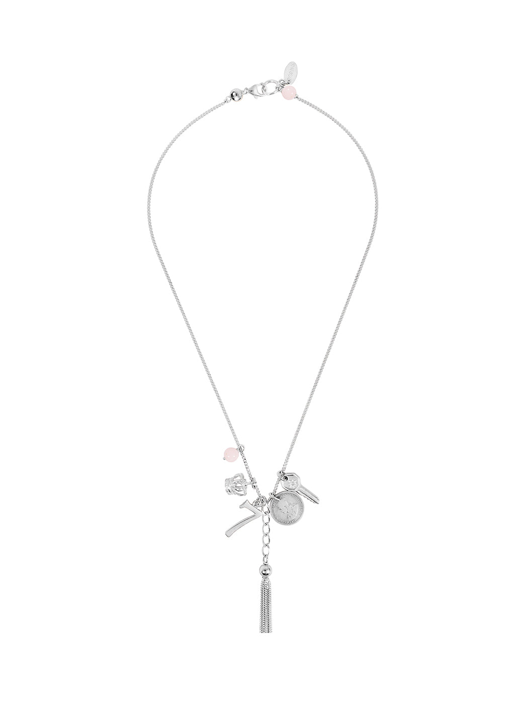 Fiorina Jewellery Simple Charm Necklace Pink Opal