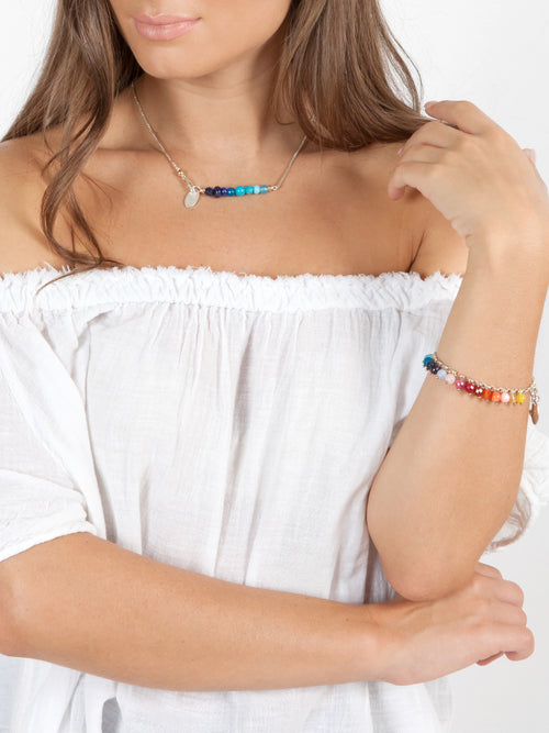 Fiorina Jewellery Ombre Necklace Blue Stones Model