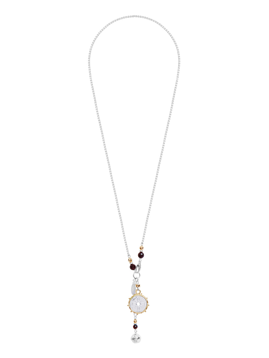 Fiorina Jewellery Gold Encased Jupiter Necklace Garnet and Gold