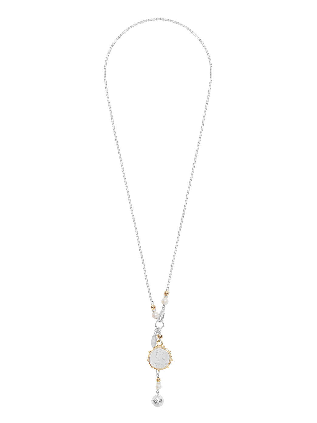 Fiorina Jewellery Gold Encased Jupiter Necklace Pearl and Gold