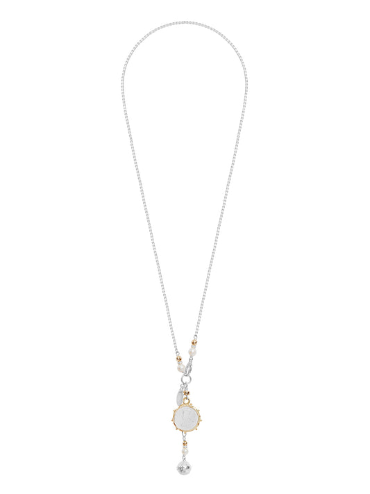 Fiorina Jewellery Gold Encased Jupiter Necklace Pearl and Gold