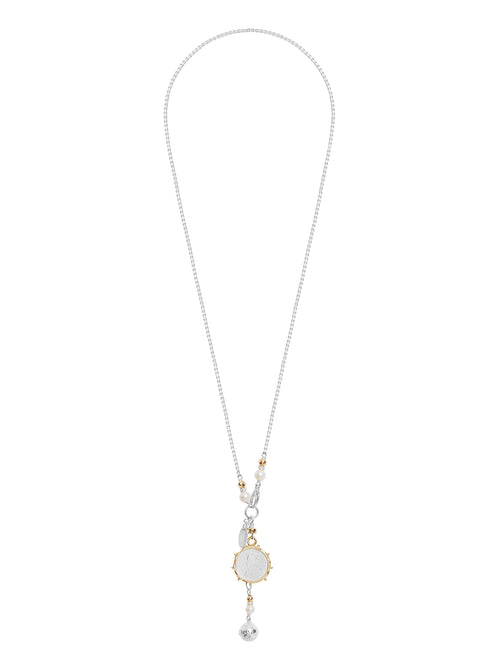 Fiorina Jewellery Gold Encased Jupiter Necklace Pearl and Gold