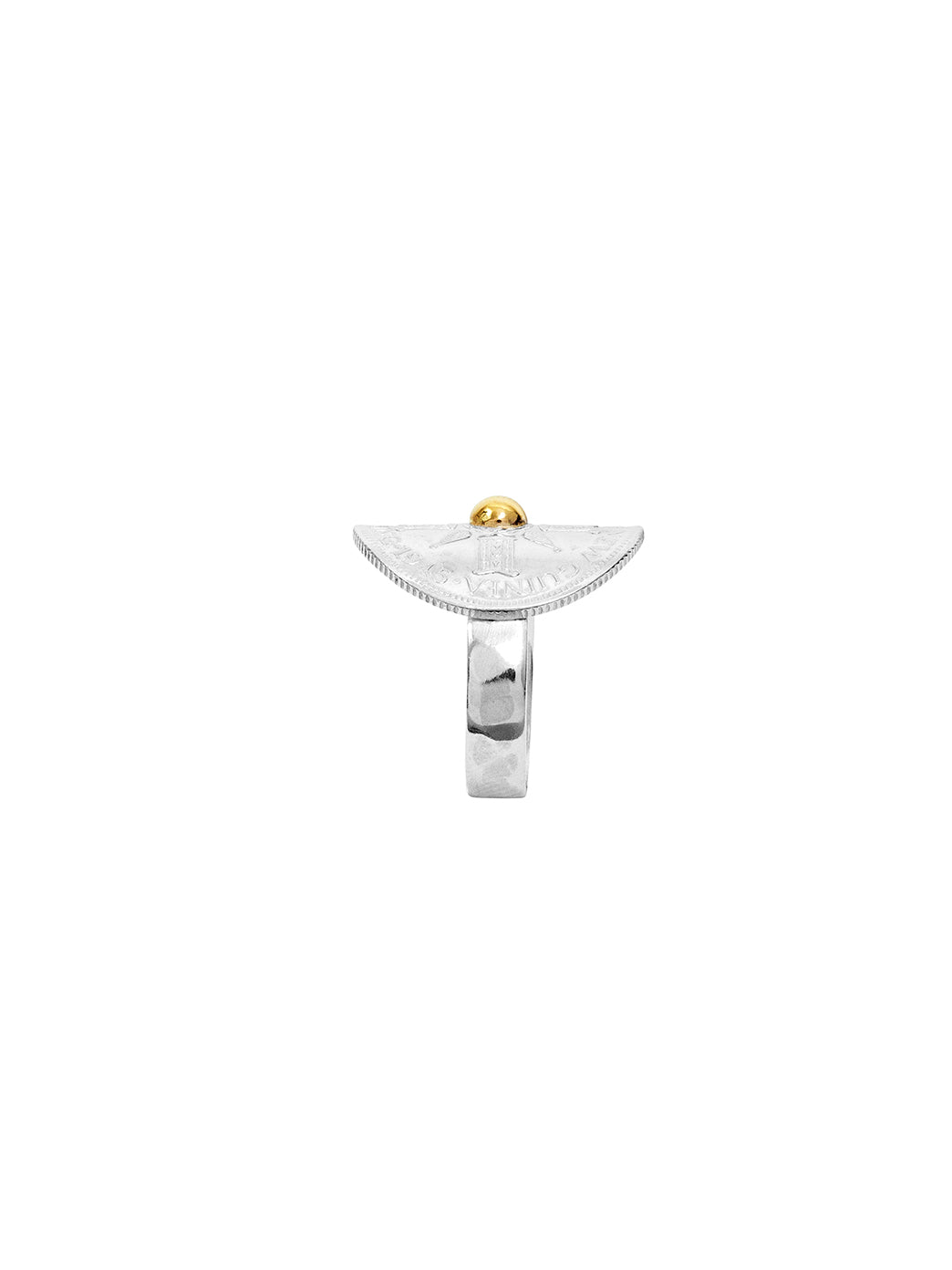 Fiorina Jewellery PNG Bent Coin Ring Side View
