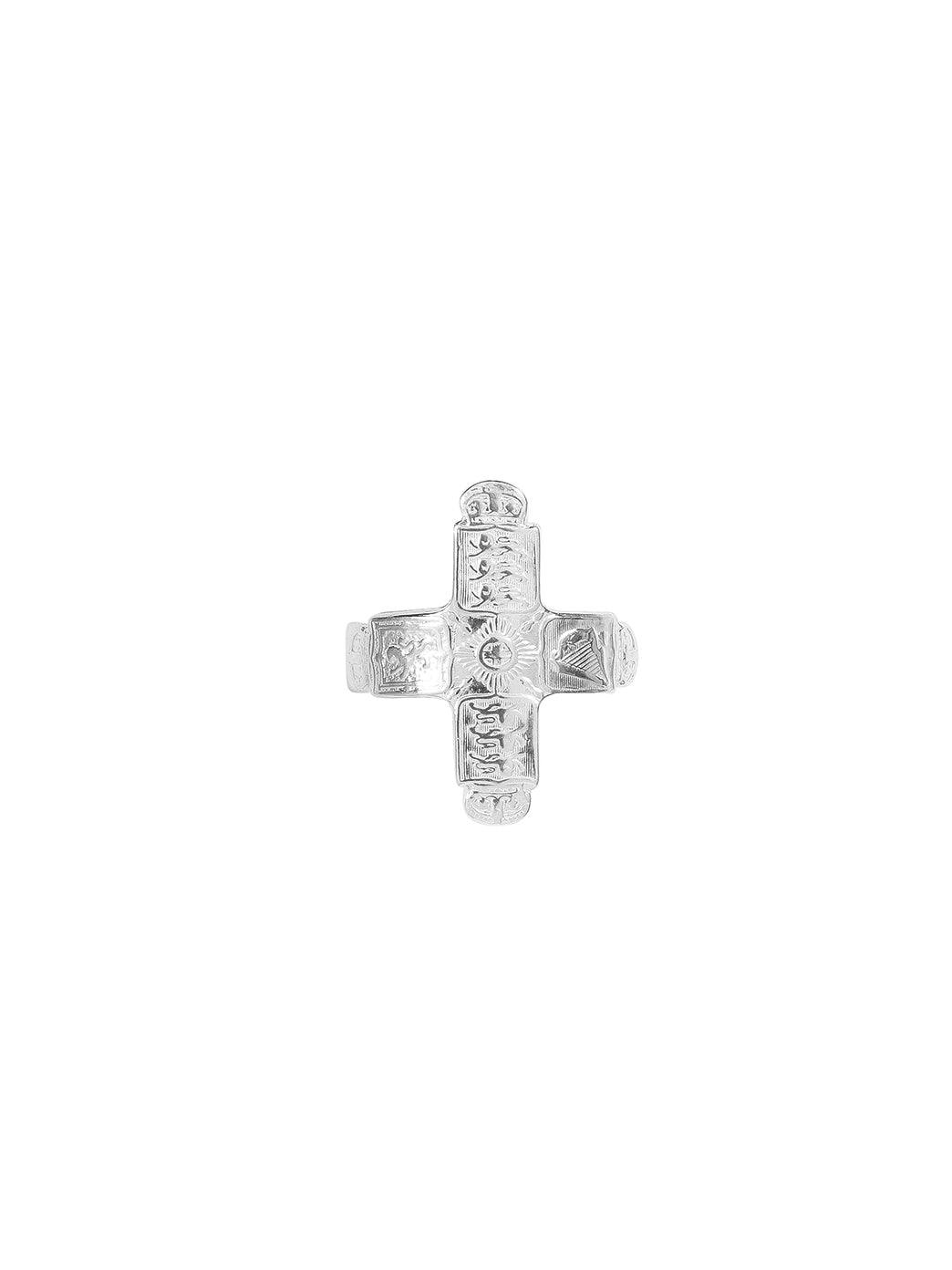 Fiorina Jewellery Men's Small Coin Cross Ring