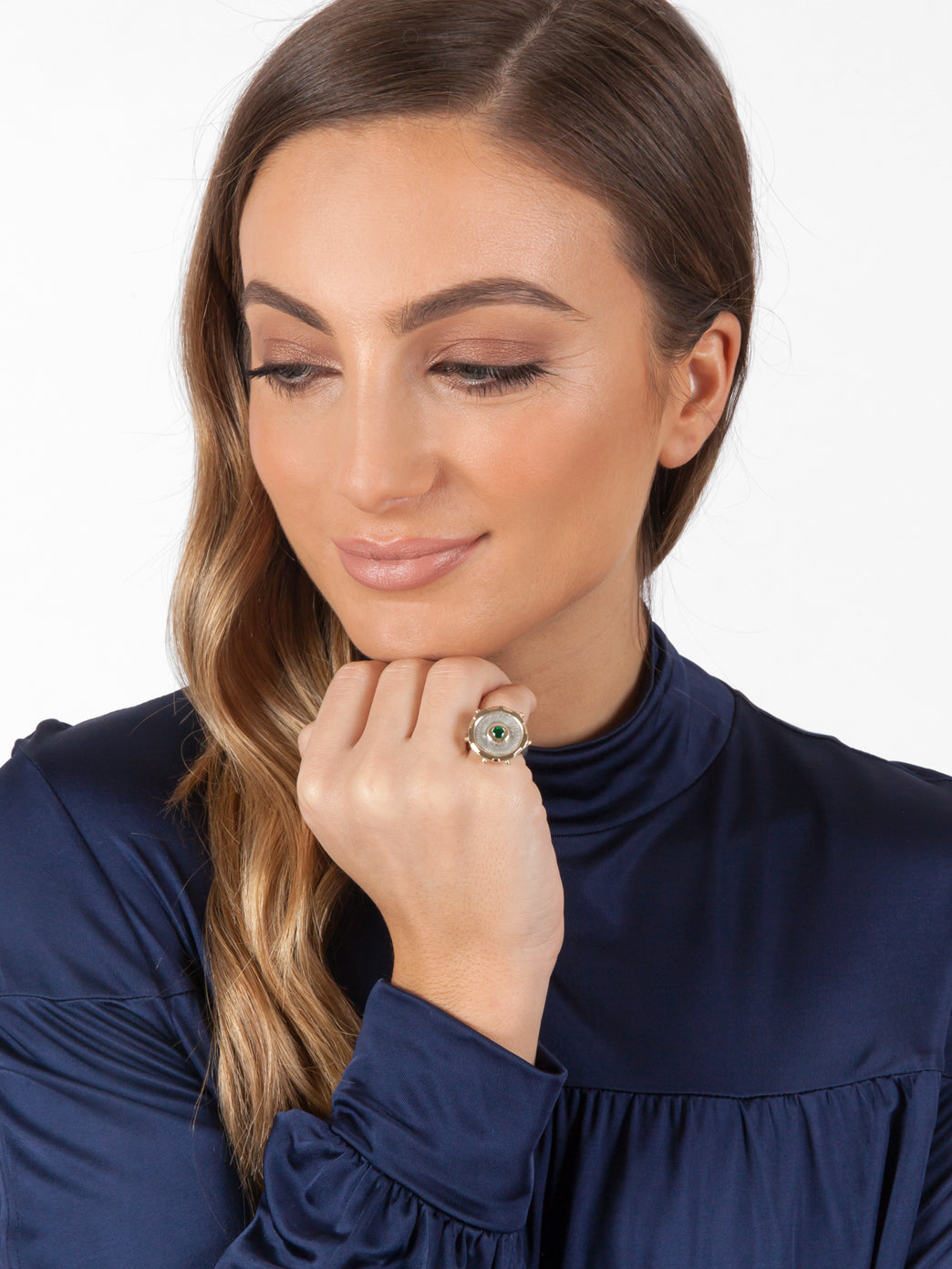 Fiorina Jewellery Joy Gem Pinkie Ring Emerald Model