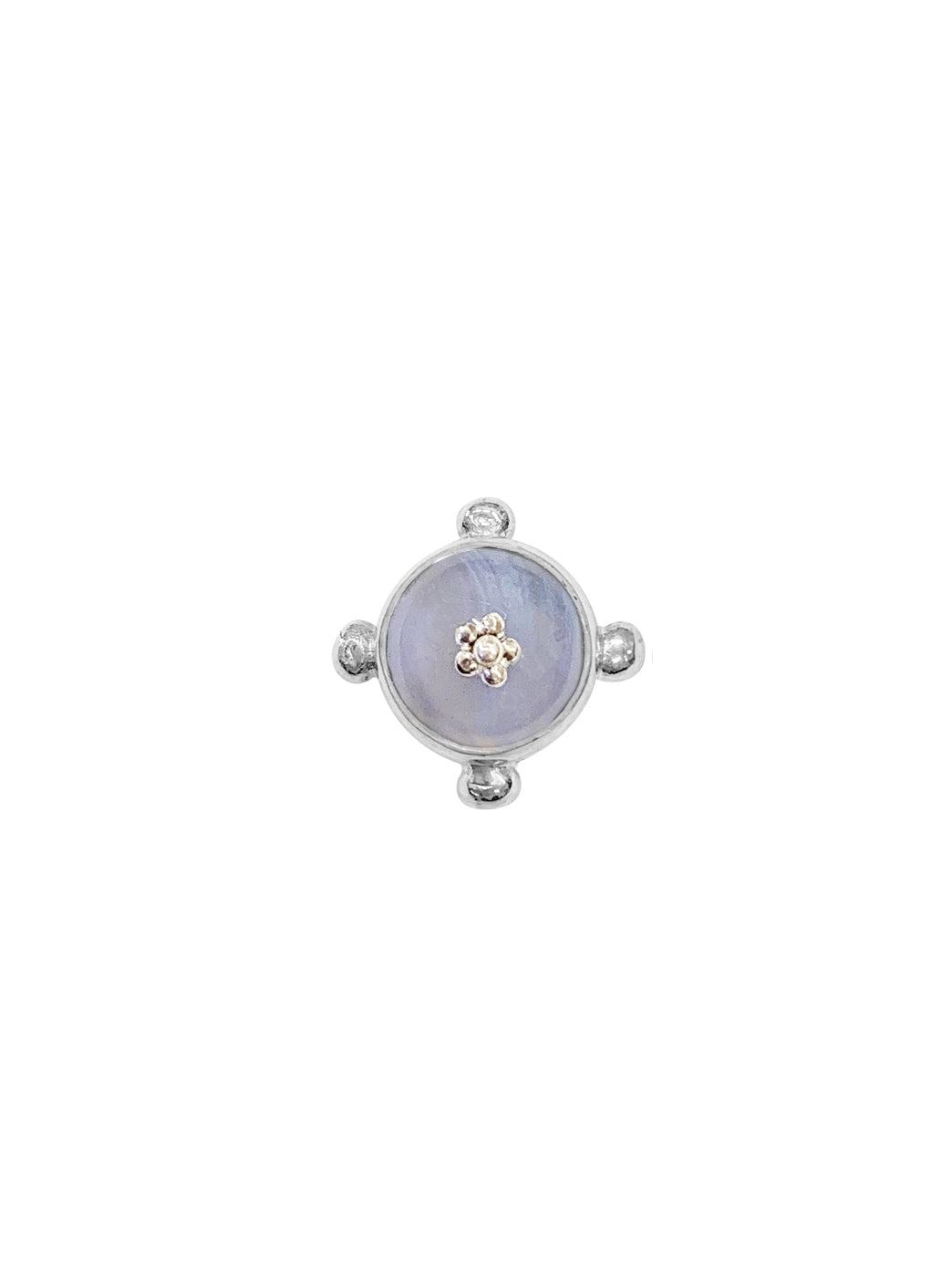 Fiorina Jewellery Athena Pinkie Ring Blue Lace Agate
