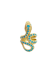 Fiorina Jewellery Gold Ancient Snake Ring Turquoise