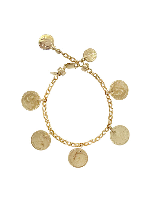 Fiorina Jewellery Gold Gypsy Coin Bracelet