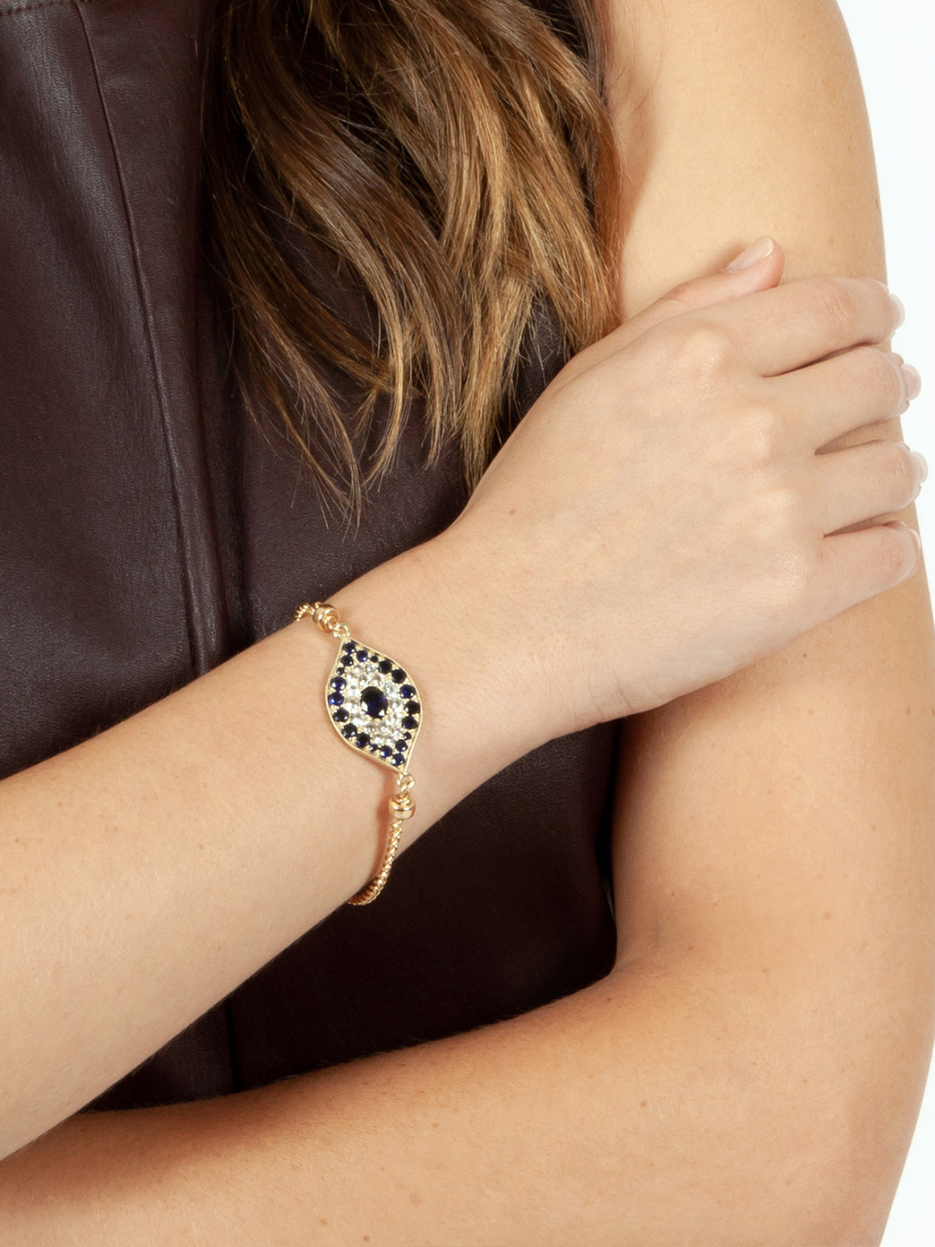 Fiorina Jewellery Gold Oracle Eye Bracelet Blue Sapphire Model Zoom