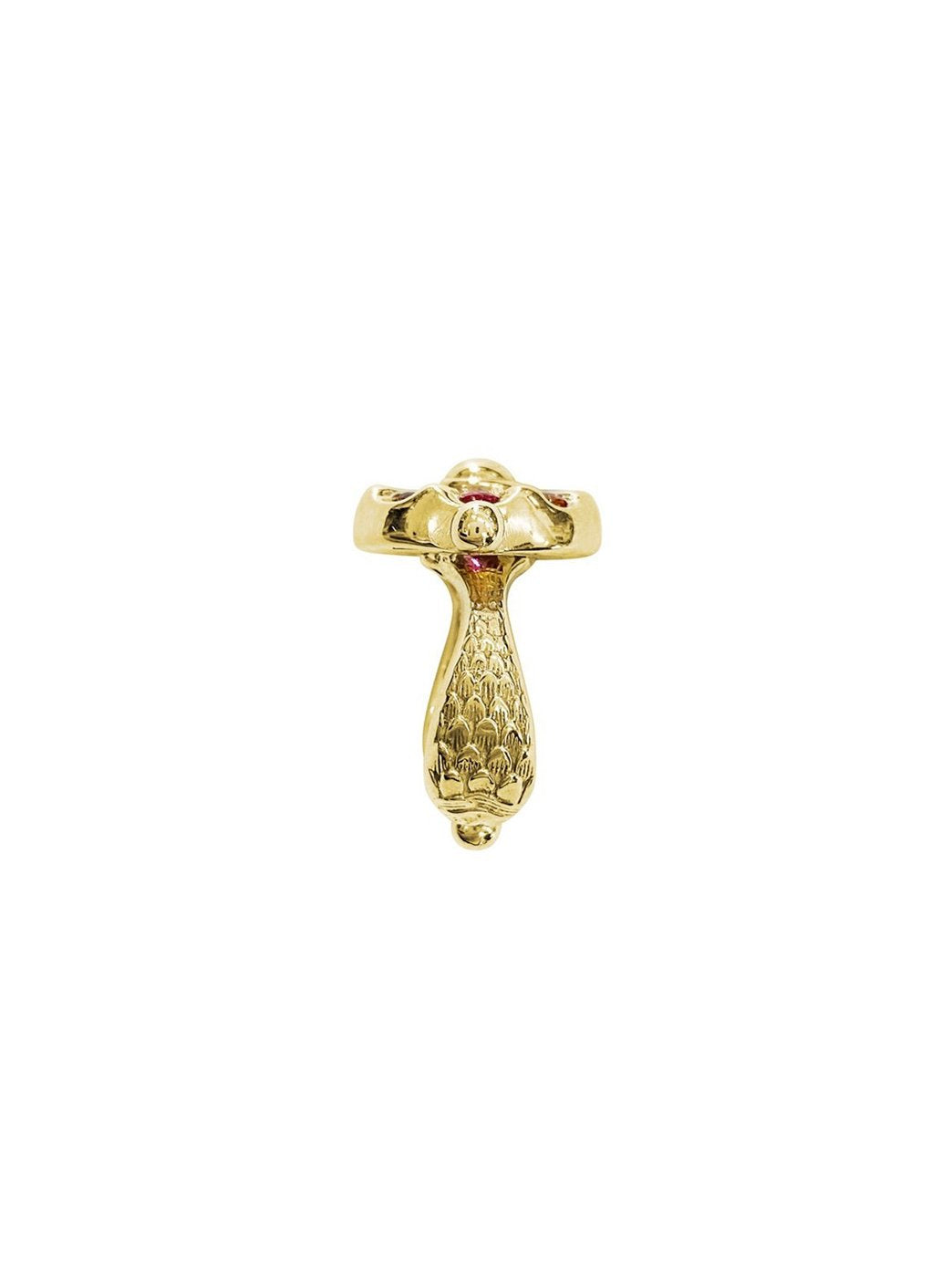 Fiorina Jewellery Gold Chakra Wheel Ring Side View