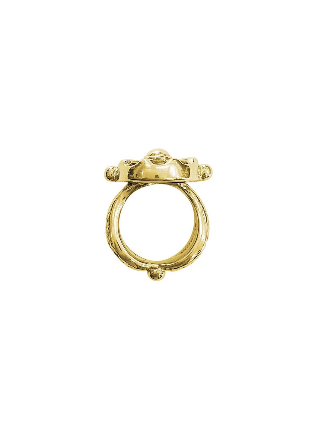 Fiorina Jewellery Gold Chakra Wheel Ring Side View