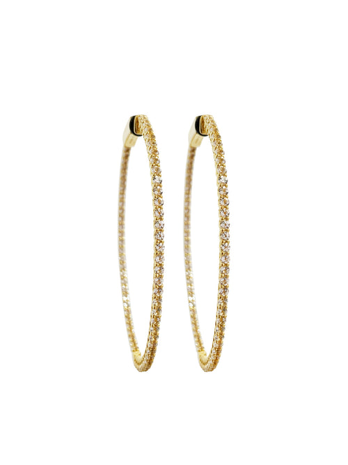 Fiorina Jewellery Gold and White Sapphire Hoops Oval