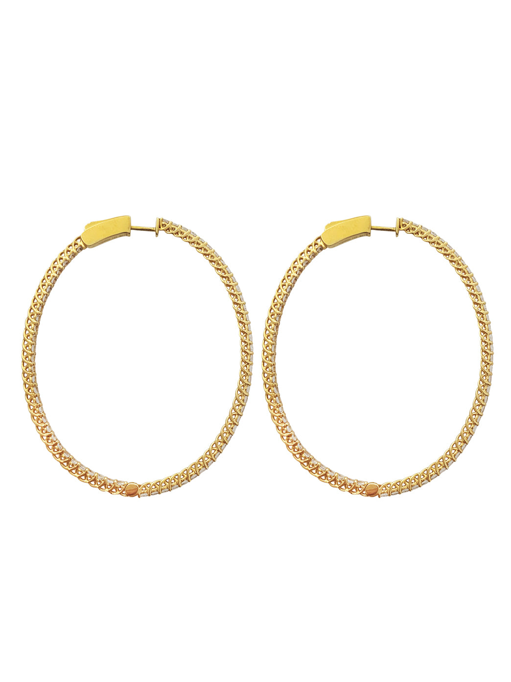 Fiorina Jewellery Gold and White Sapphire Hoops Side View