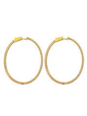Fiorina Jewellery Gold and White Sapphire Hoops Side View