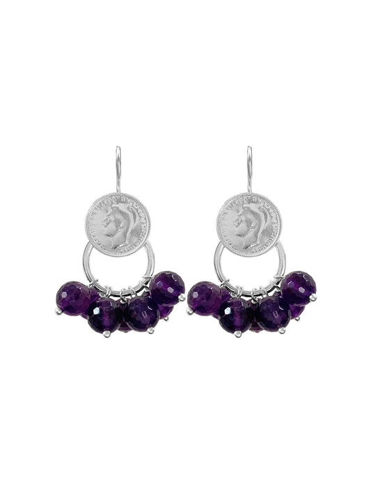 Fiorina Jewellery Jumbo Cha Cha Amethyst Earrings