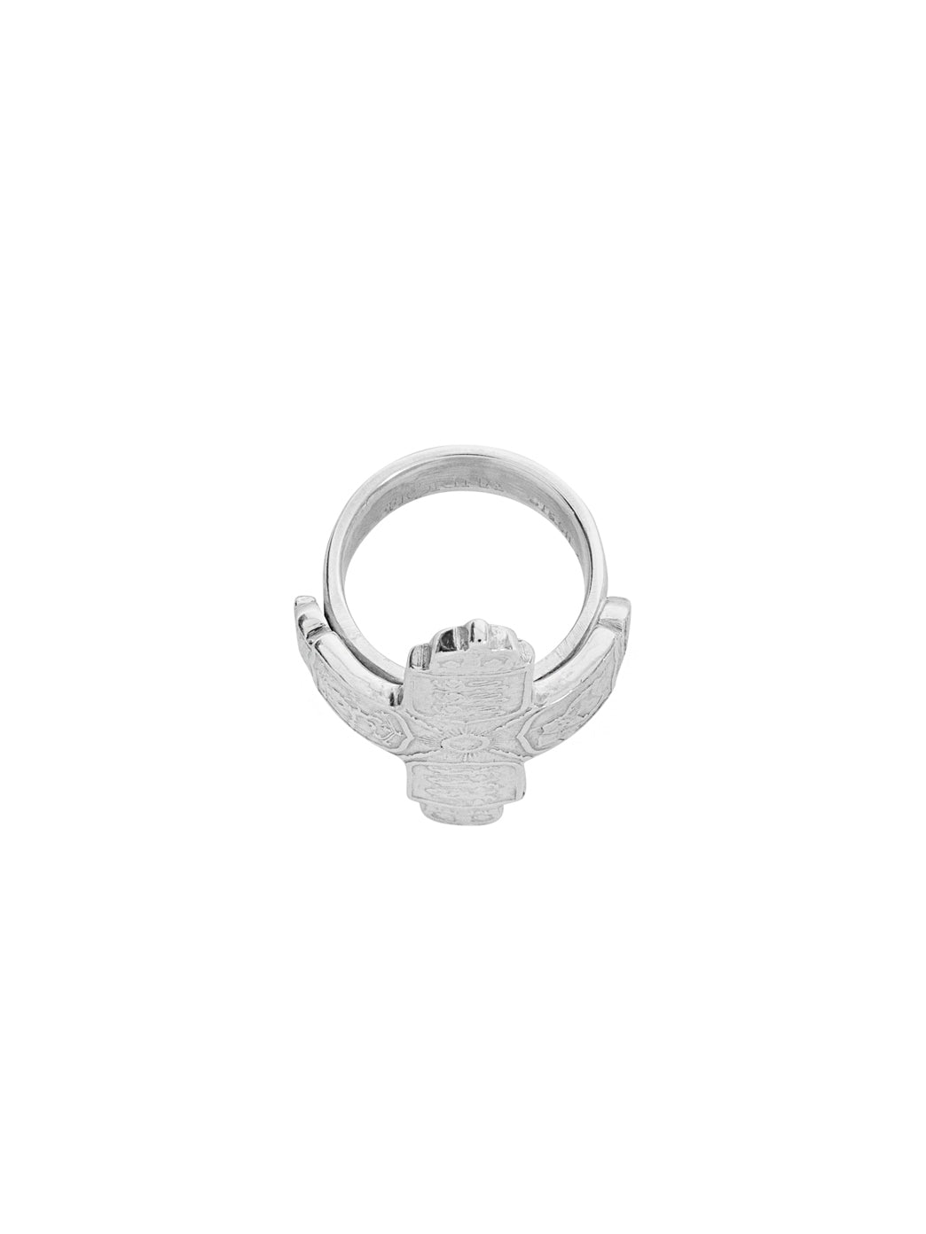 Fiorina Jewellery Large Coin Cross Ring Top View