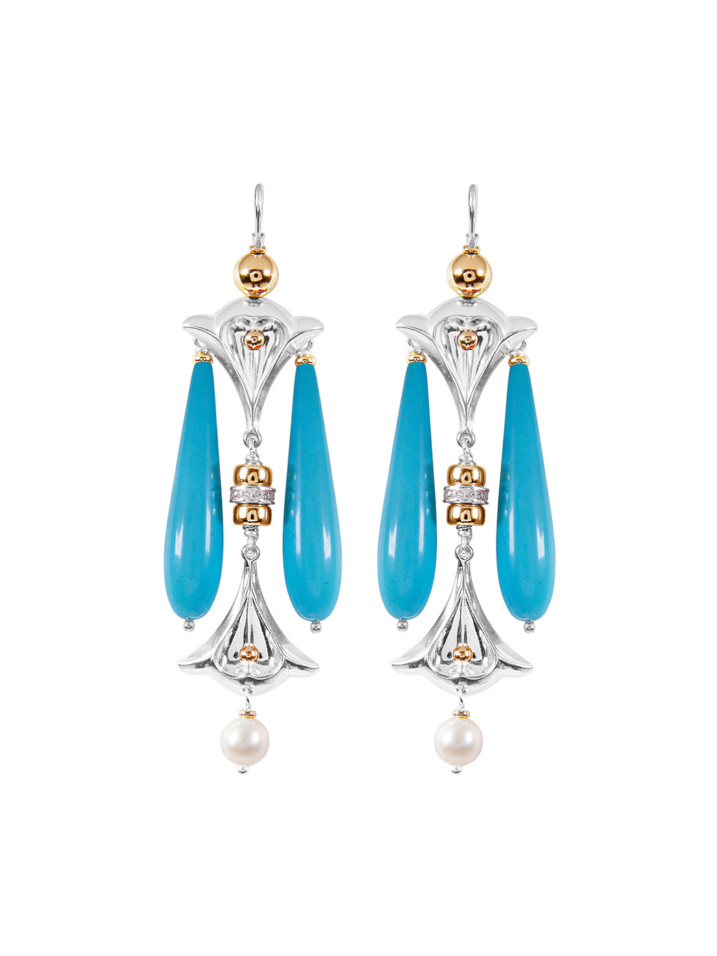 Fiorina Jewellery Lumiere Drop Earrings Turquoise