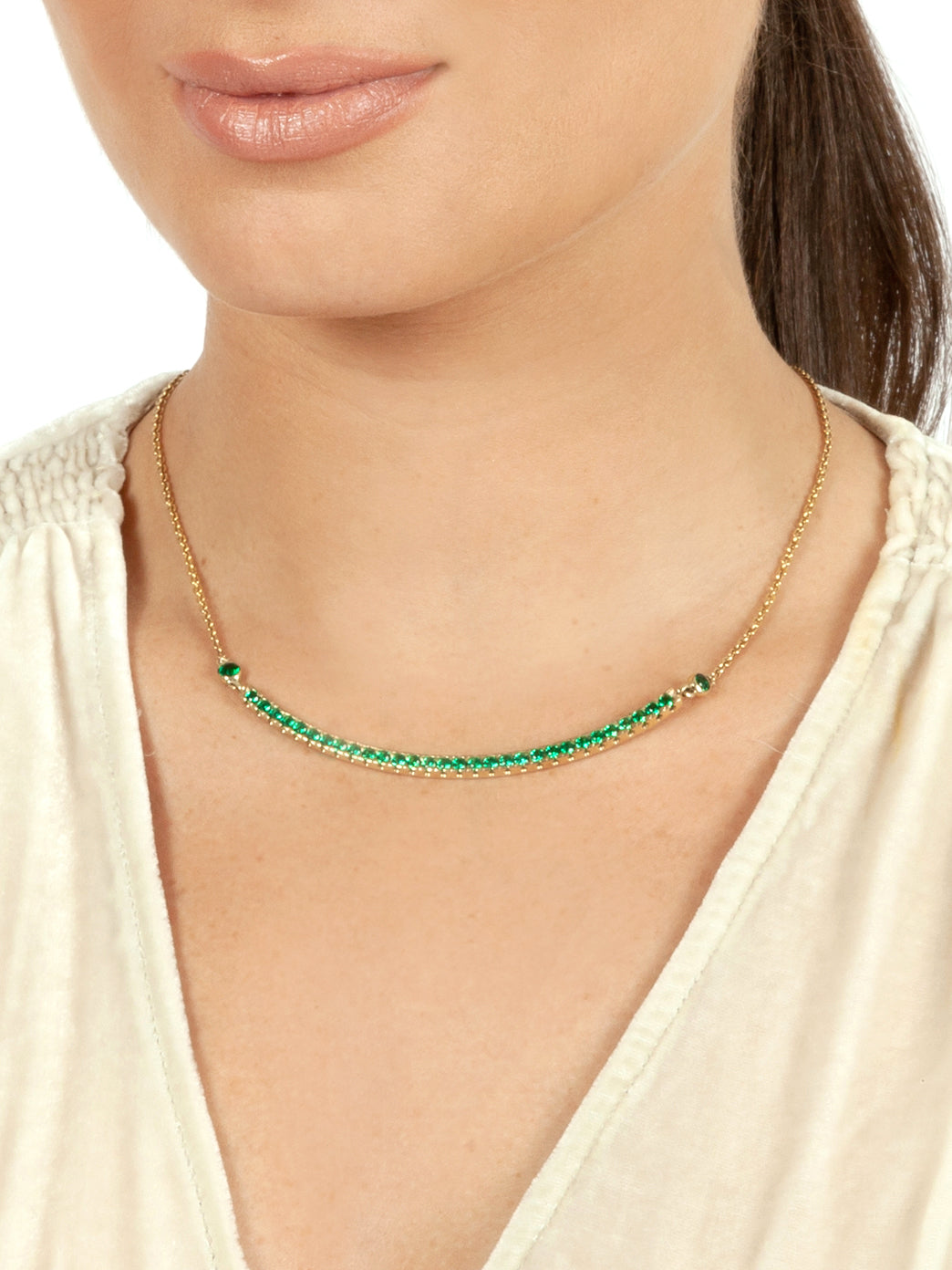 Florin Jewellery Monster Arc Necklace Emerald Model