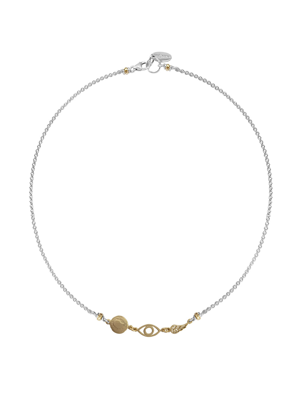 Fiorina Jewellery Mosaic Necklace Coin Eye Wing