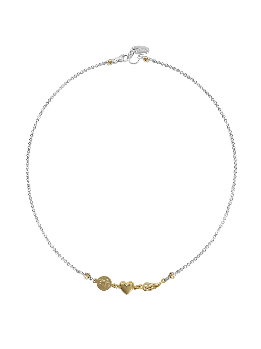 Fiorina Jewellery Mosaic Necklace Saint Christopher Heart Wing