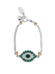 Fiorina Jewellery Oracle Eye Bracelet Emerald and White Sapphire
