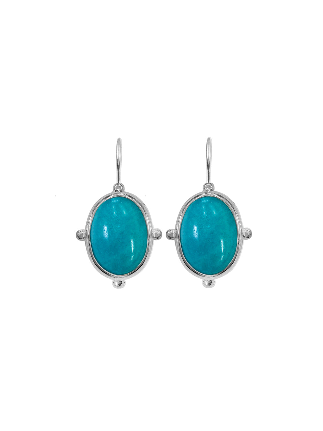 Fiorina Jewellery Oval Button Earrings Amazonite