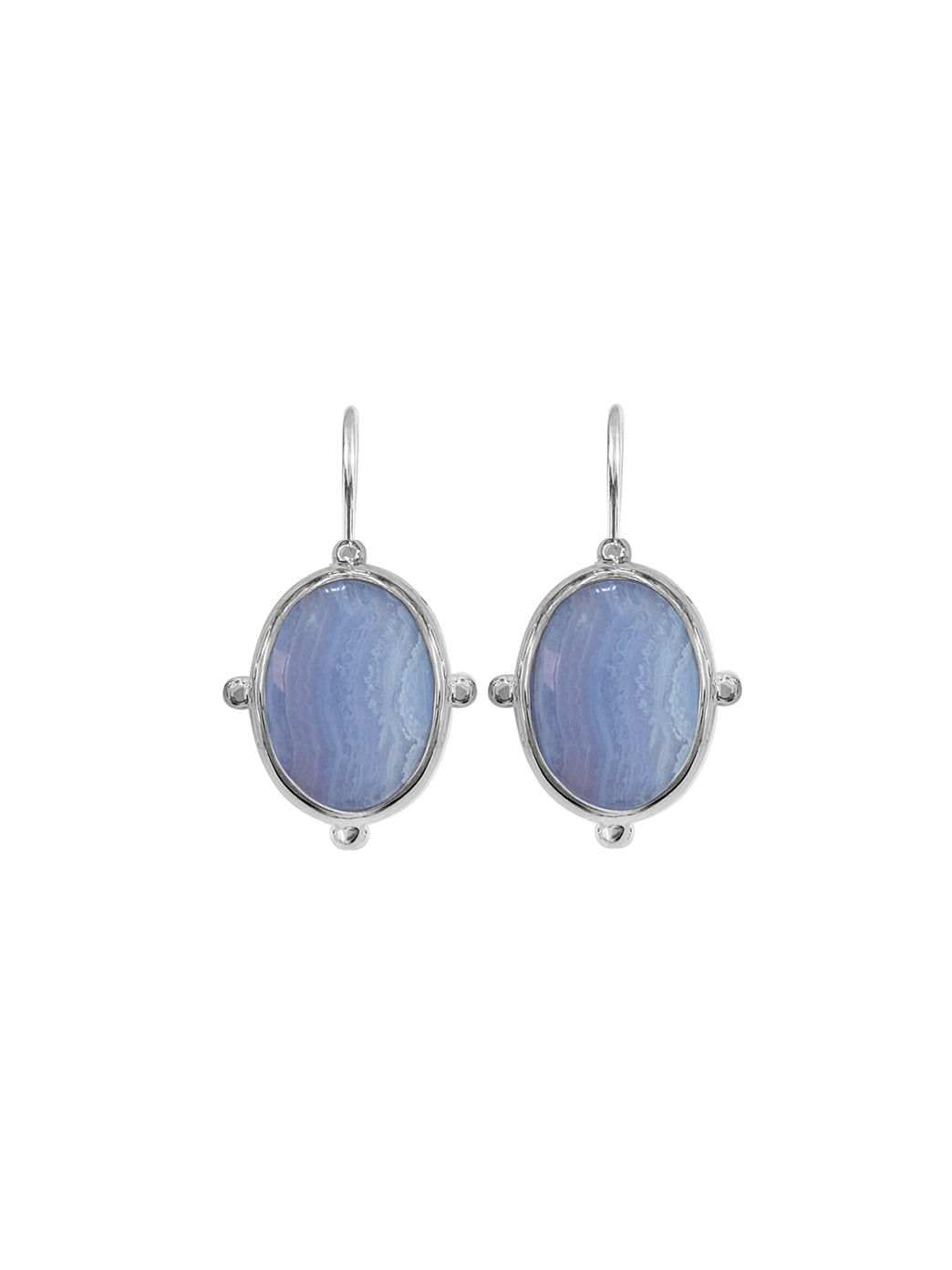 Fiorina Jewellery Oval Button Earrings Chalcedony