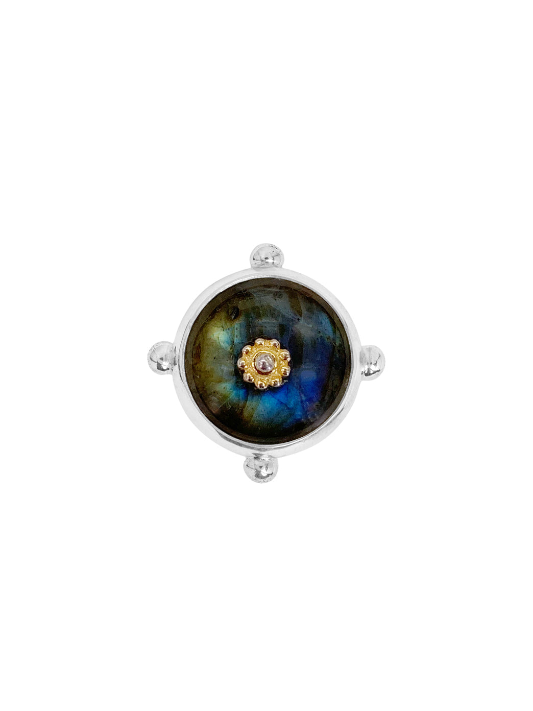 Fiorina Jewellery Round Fishband Ring Labradorite