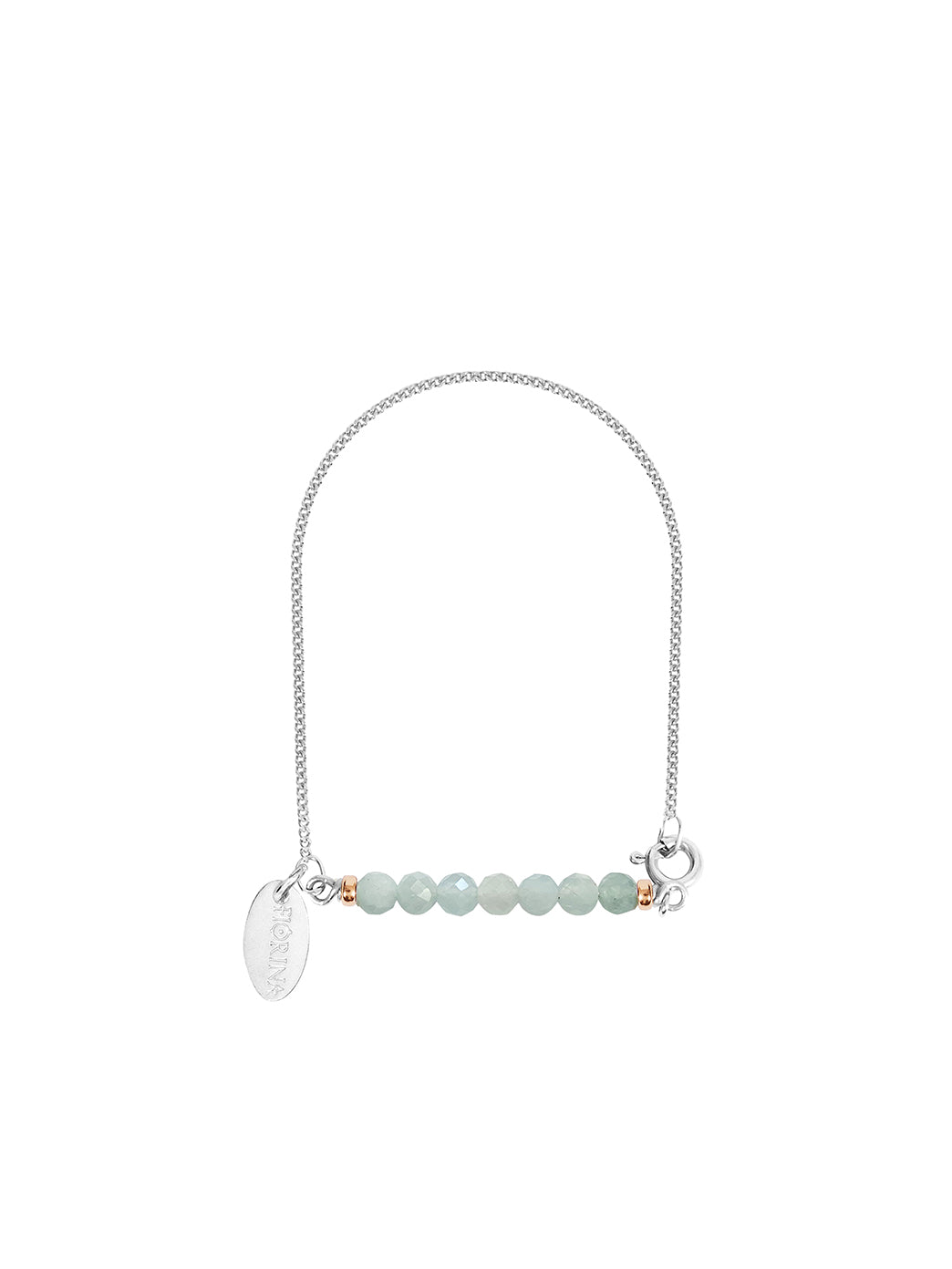 Fiorina Jewellery Silver Friendship Bracelet Aquamarine