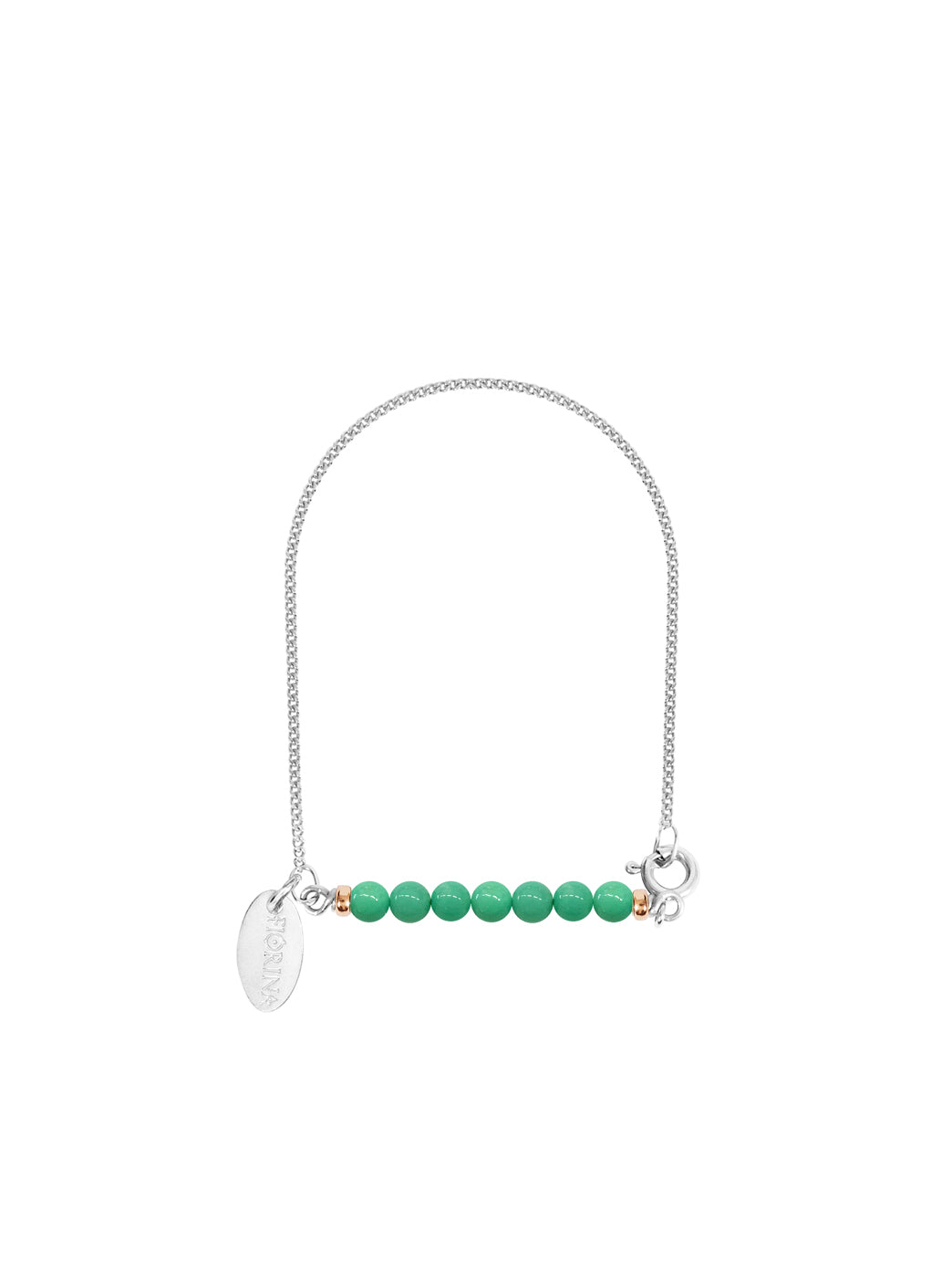 Fiorina Jewellery Silver Friendship Bracelet Chrysoprase