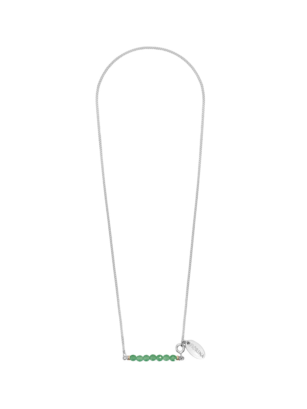 Fiorina Jewellery Silver Friendship Necklace Green Aventurine