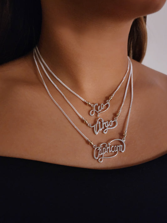 Fiorina Jewellery Silver Zodiac Necklace Model