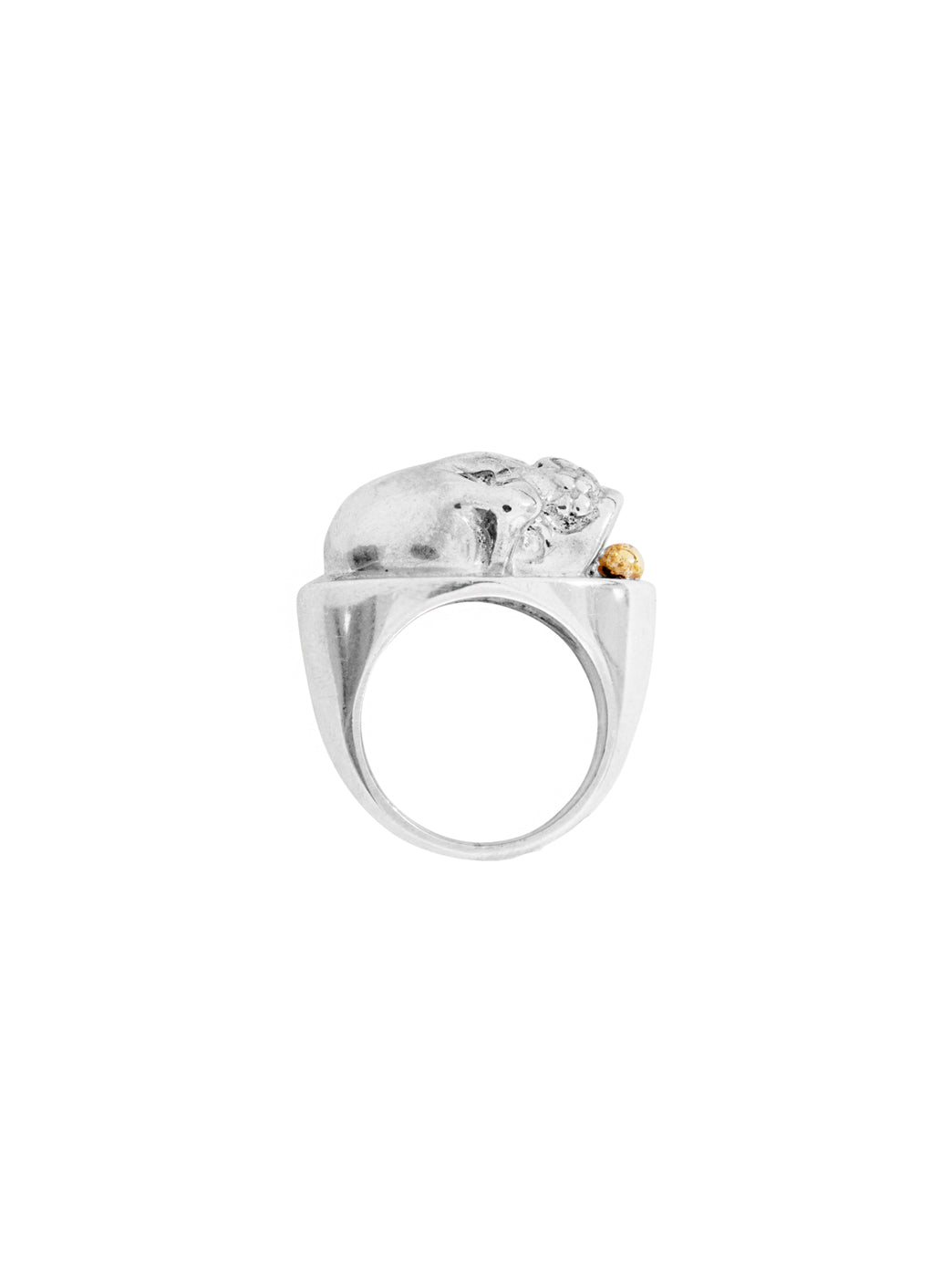 Fiorina Jewellery Silver Skull Ring Side View