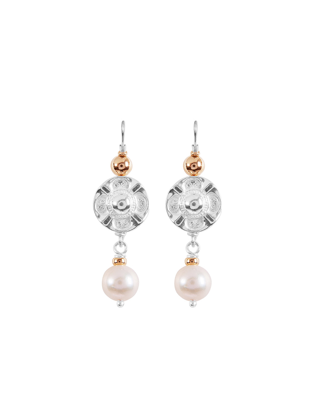 Fiorina Jewellery Vic Disc Pearl Drop Earrings