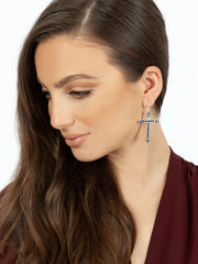Fiorina Jewellery Victoria Cross Earrings Blue Sapphire Model