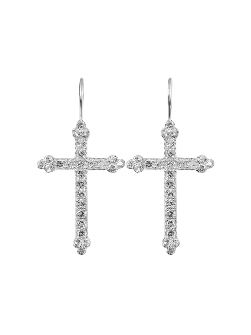 Fiorina Jewellery Victoria Cross Earrings White Sapphire