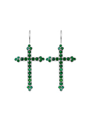 Fiorina Jewellery Victoria Cross Earrings Emerald