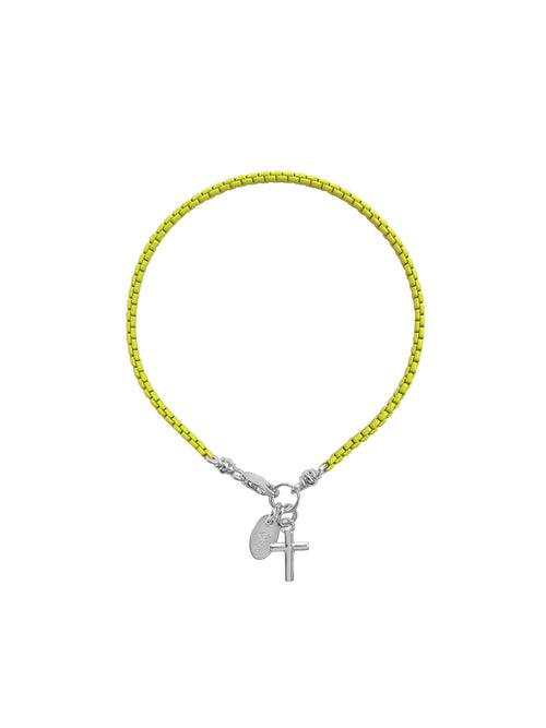 Fiorina Jewellery Wham Bracelet Neon Yellow Cross