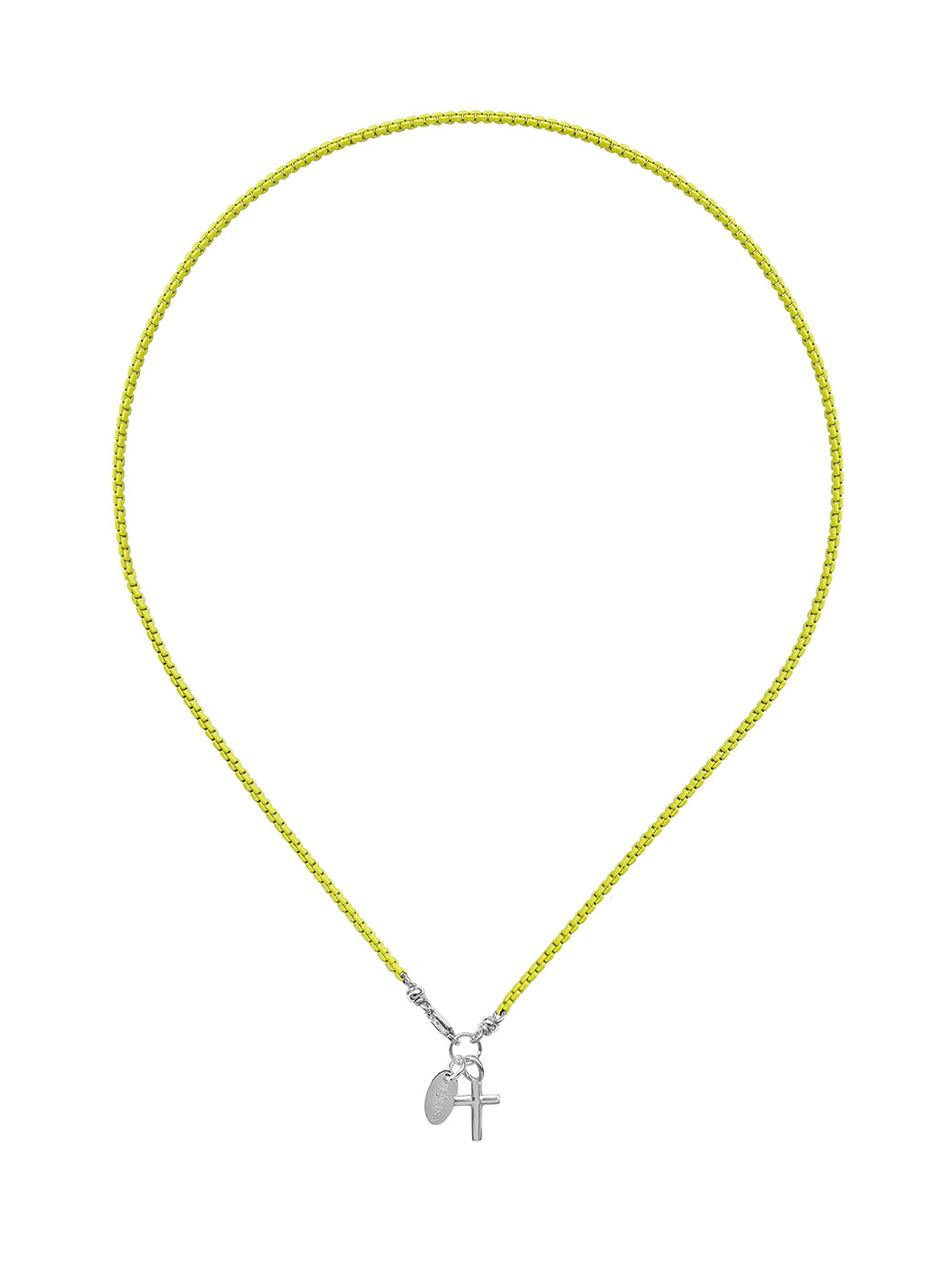Fiorina Jewellery Wham Necklace Neon Yellow Cross